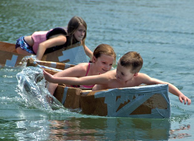Cardboard boat race